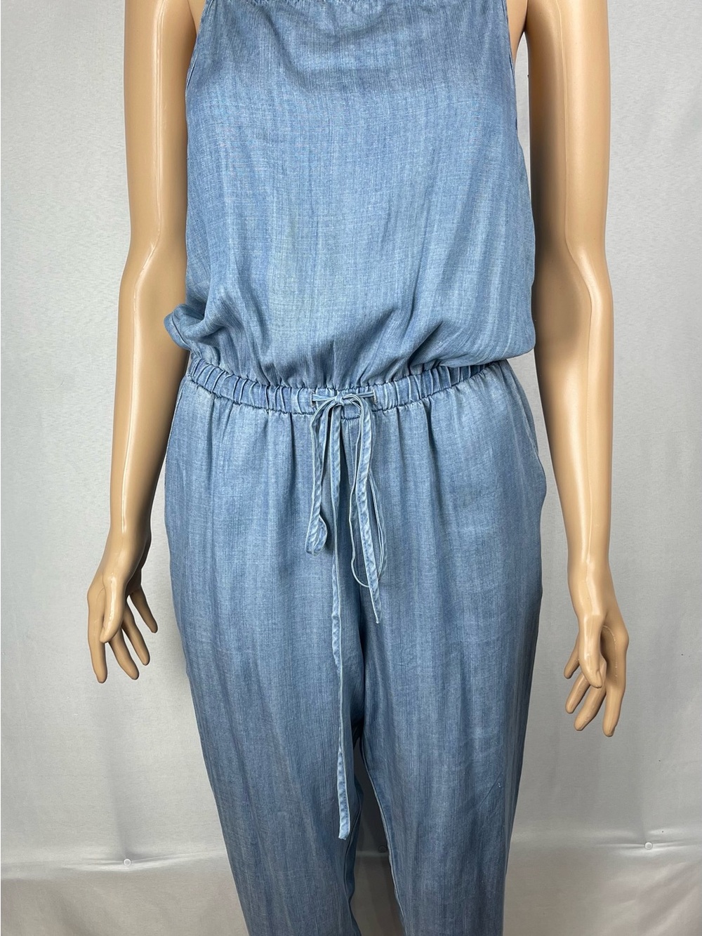 Ci Sono Light Blue Chambray Jumpsuit